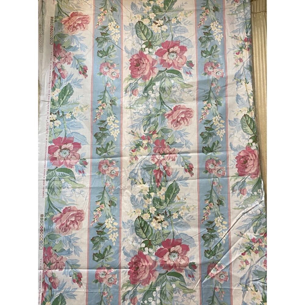2 Pieces VTG Waverly CAROLINA ROSE Polished Cotton Fabric